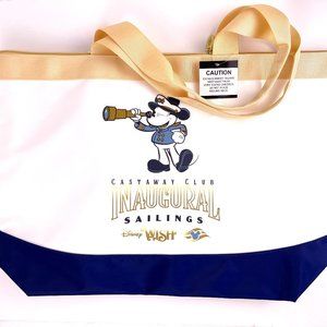 NEW Disney Cruise Inaugural Wish Ship Castaway Club Tote Bag and Document Holder